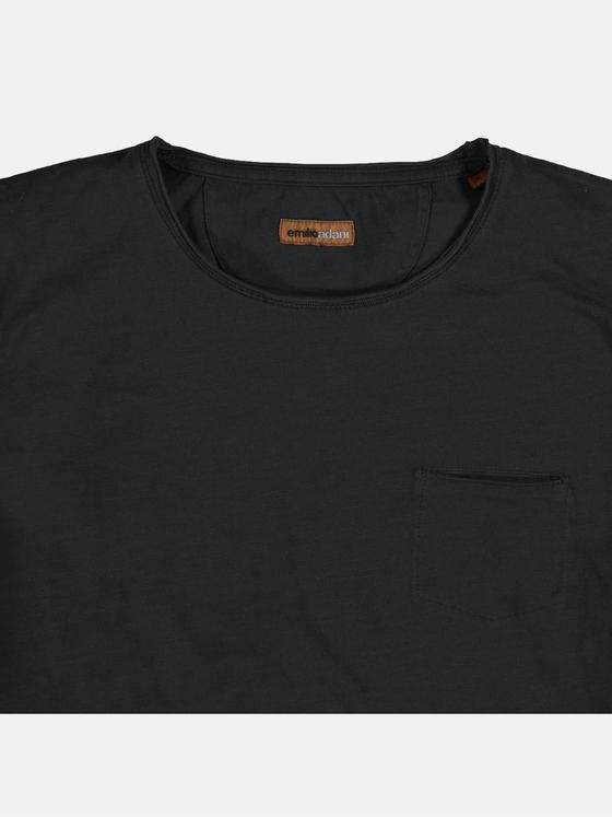 emilio adani Herren Rundhals T-Shirt Schwarz 23663