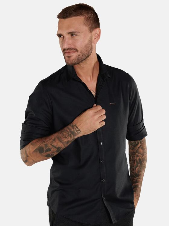 emilio adani Herren Langarm-Hemd uni Grau 35473