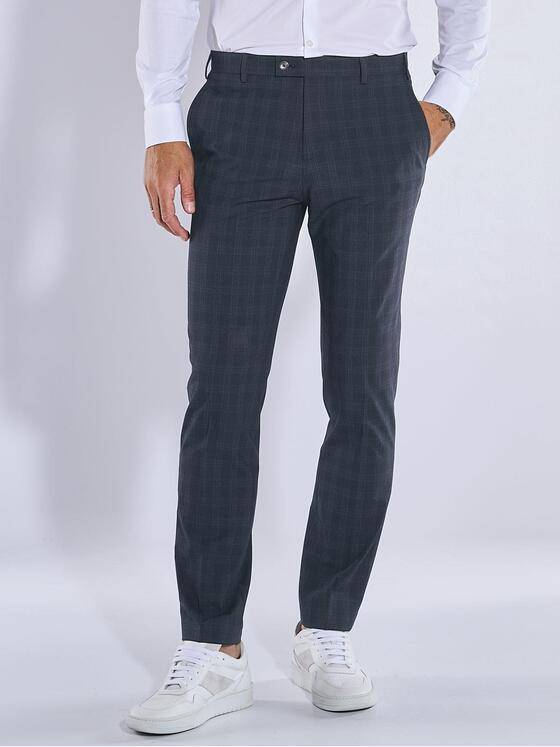 emilio adani Herren Anzug-Hose slim fit Blau 37652