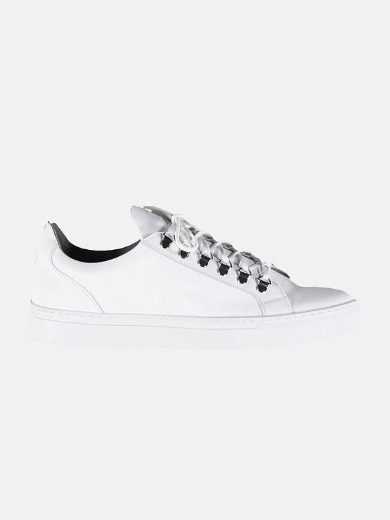 ENGBERS GERMANY Herren Sneaker mit edlen Metallschlaufen Weiß 31343