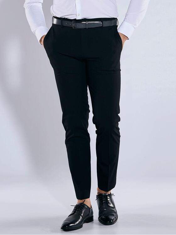 emilio adani Herren Anzug-Hose slim fit Schwarz 36484