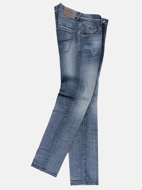 engbers Herren Jeans mit Destroy-Effekten Taubenblau 29179