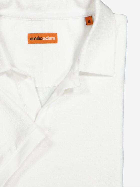 emilio adani Herren Polo-Shirt strukturiert Weiß 36809