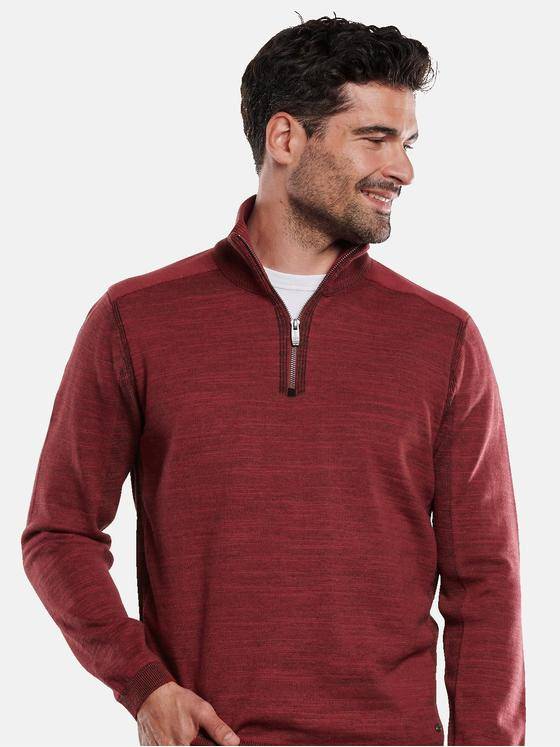 engbers Herren Pullover mit Stehkragen Rot 32035