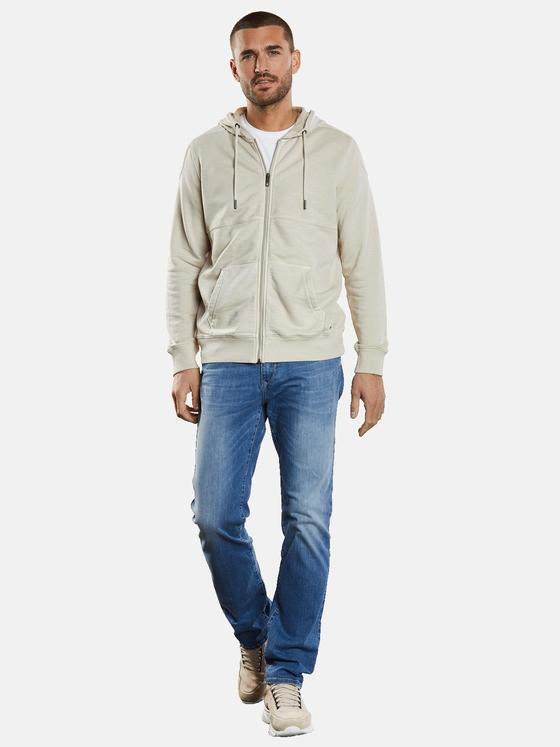 emilio adani Herren Sweatjacke mit Kapuze Beige 34365