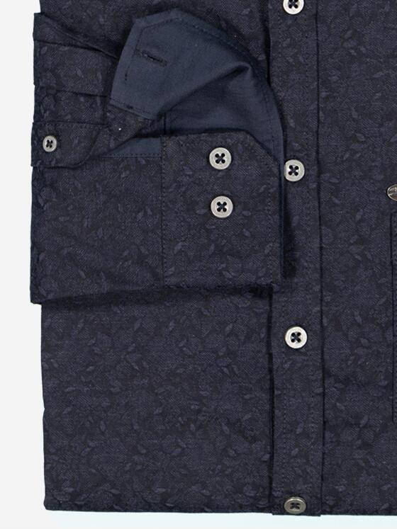 engbers Herren Langarm-Hemd gemustert Saphirblau 38172