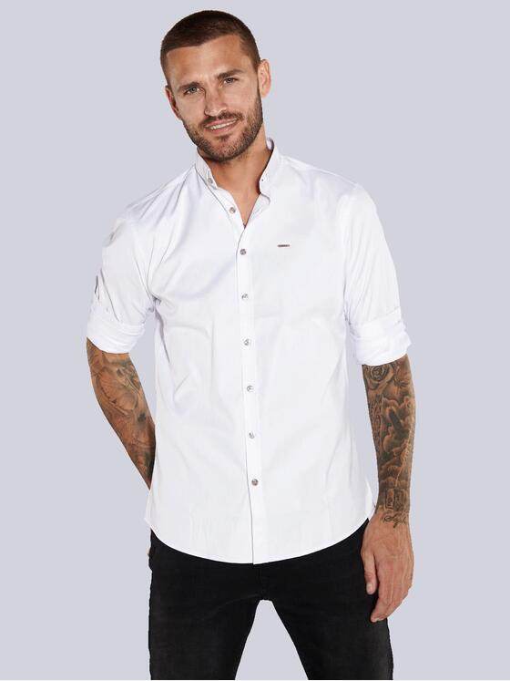 emilio adani Herren Hemd uni Weiß 36122