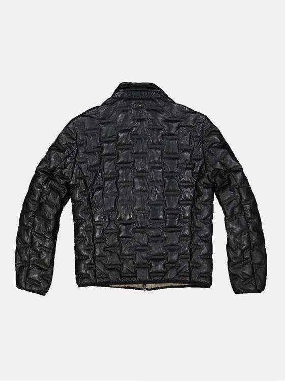 emilio adani Herren Lederjacke mit Steppung Schwarz 33528