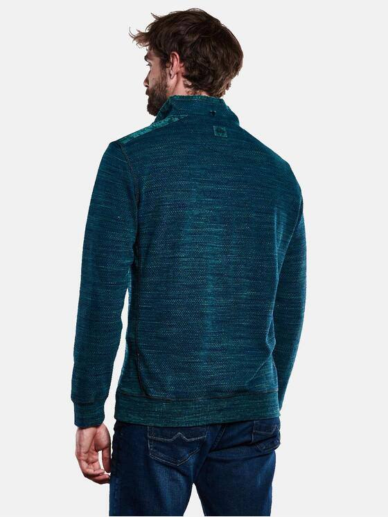 engbers Herren Sweatshirt Troyer-Kragen Petrolgruen 33390