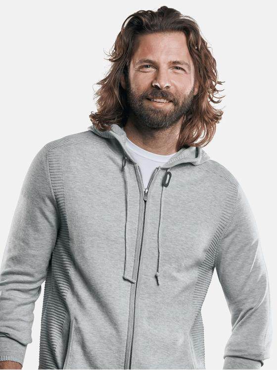 emilio adani Herren Sportiver Hoodie Hellgrau 29241