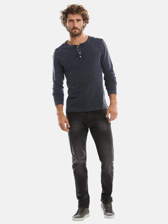 emilio adani Herren Henley Shirt Grau 30957