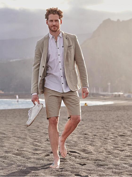 engbers Herren Freizeit-Sakko regular Beige 34496