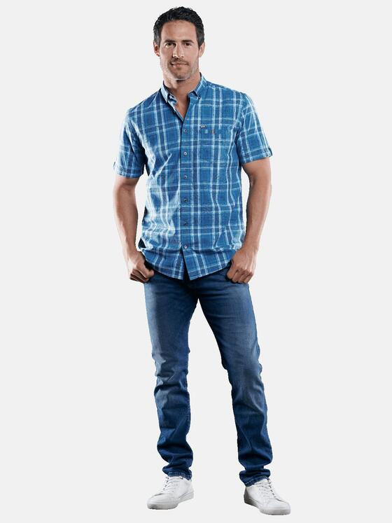 engbers Herren Außergewöhnliches Karo-Hemd Blautuerkis 29083