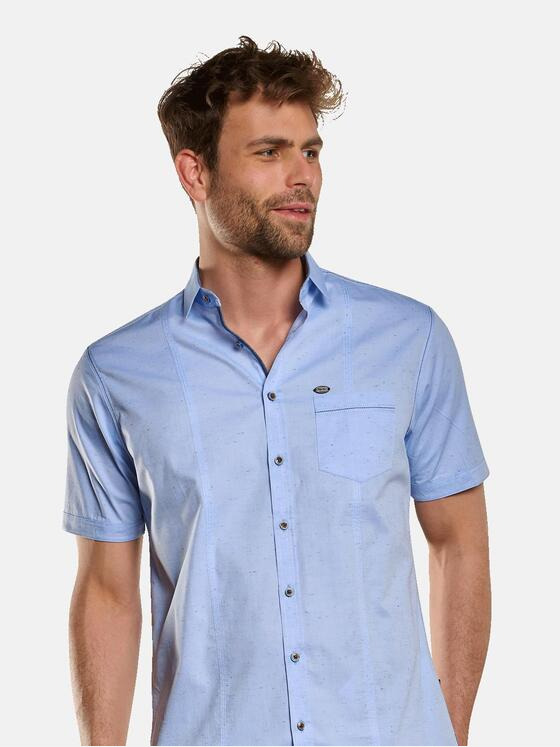 engbers Herren Kurzarm-Hemd gemustert Hellblau 33255