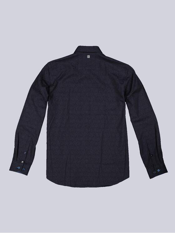 engbers Herren Langarm-Hemd gemustert Blau 34104