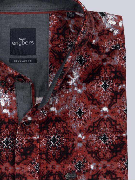engbers Herren Langarm-Hemd gemustert Rot 35603