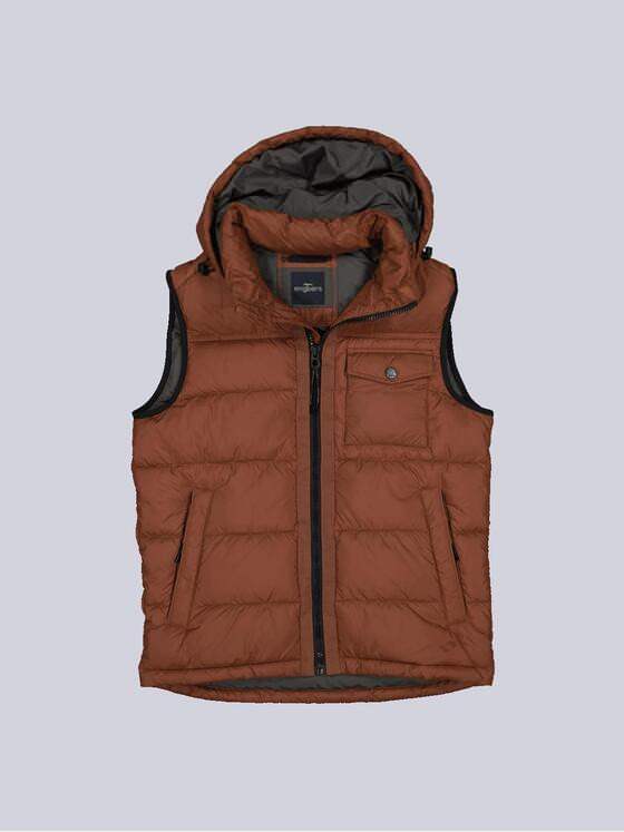 engbers Herren Steppweste mit abnehmbarer Kapuze Orange 35541