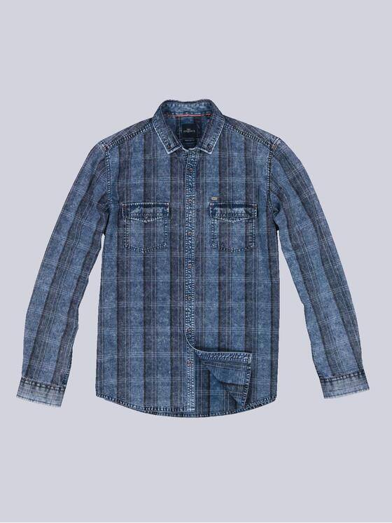 engbers Herren Langarm-Hemd kariert Blau 34189