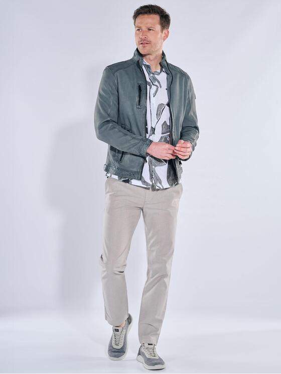 engbers Herren Lederjacke mit langem Stehkragen Hellblau 40224