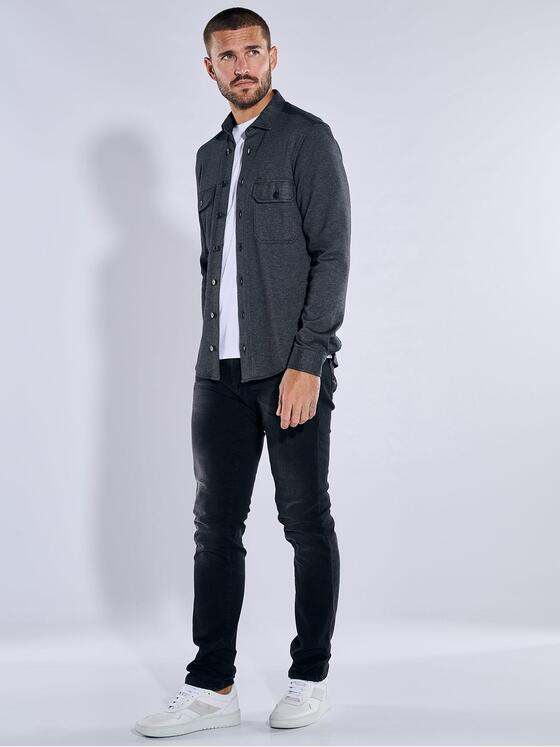 emilio adani Herren Overshirt slim fit Grau 37672