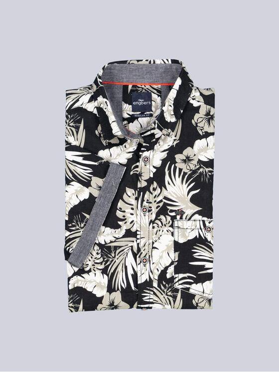 engbers Herren Kurzarm-Hemd gemustert Oliv 38875