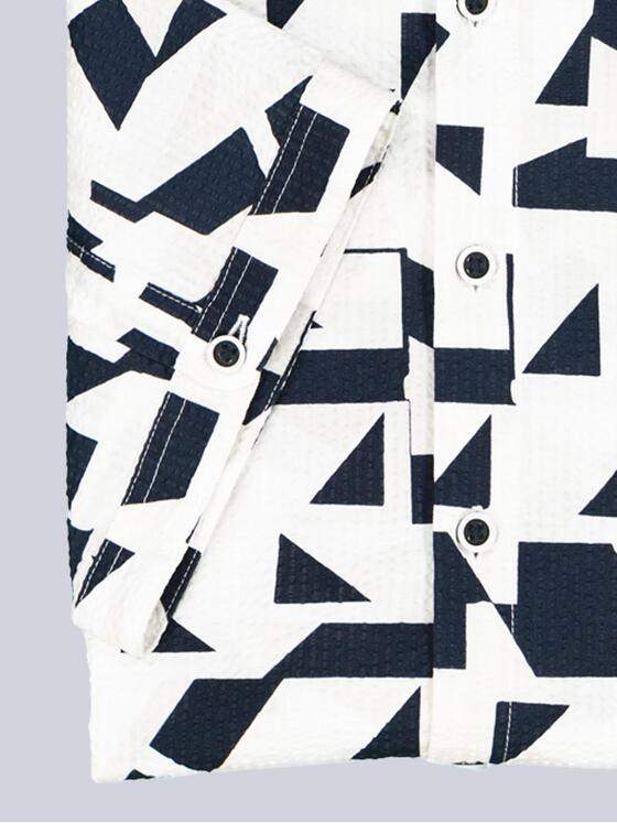 engbers Herren Kurzarm-Hemd aus Seersucker Saphirblau 38572