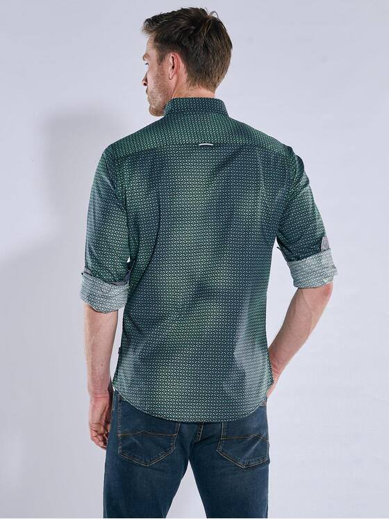 engbers Herren Langarm-Hemd gemustert Gruen 39443