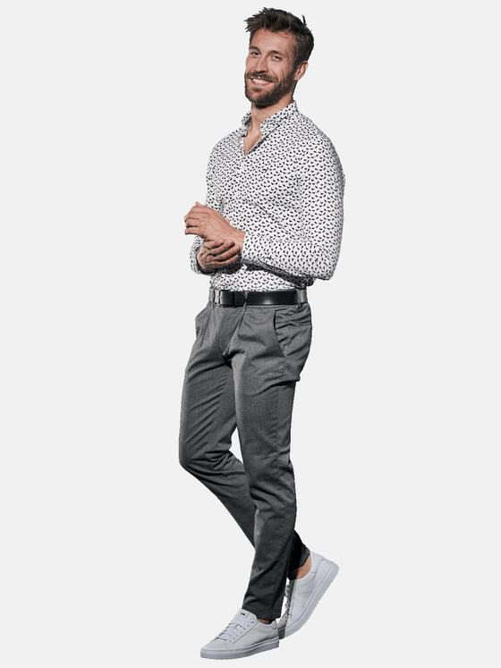 emilio adani Herren Hemd mit All Over Print Blau 30843