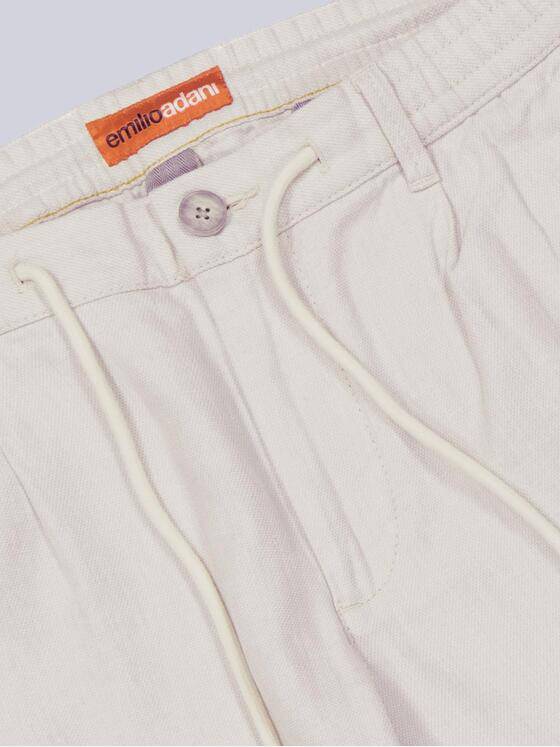 emilio adani Herren Chino mit Leinenanteil Weiß 39004