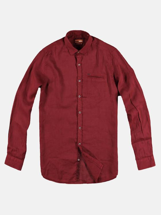 emilio adani Herren Frisch gefärbtes Langarmhemd Rot 29504