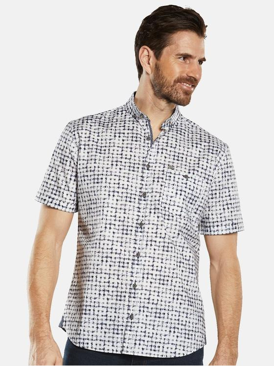 engbers Herren Kurzarm-Hemd gemustert Blau 34762