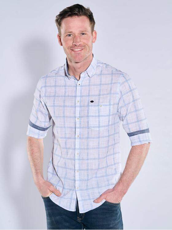 engbers Herren Langarm-Hemd kariert Naturweiss 38890