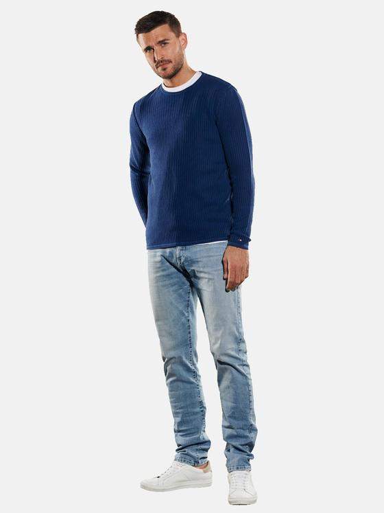 emilio adani Herren Pullover uni Blau 35322