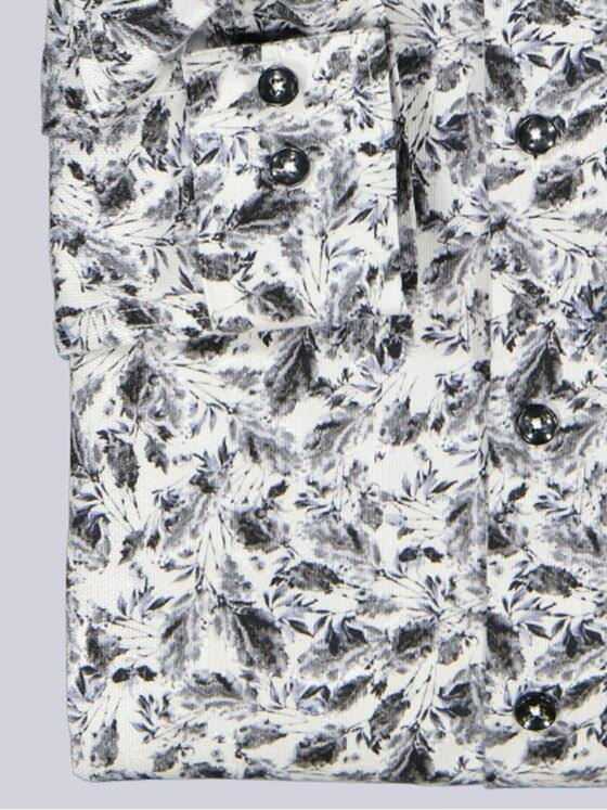 emilio adani Herren Langarm-Hemd gemustert Anthrazit 39633