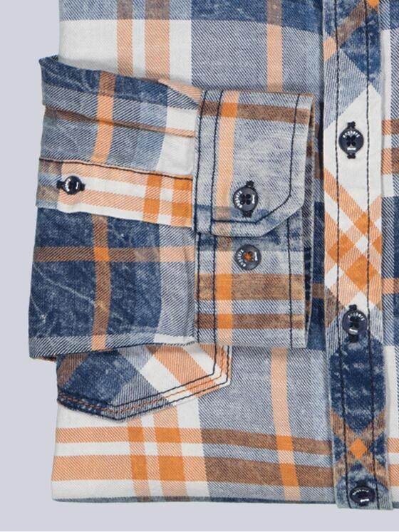 engbers Herren Langarm-Hemd kariert Orange 35328