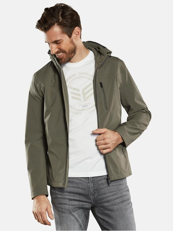 ENGBERS GERMANY Herren Funktionsjacke mit abnehmbarer Kapuze Grün 34492