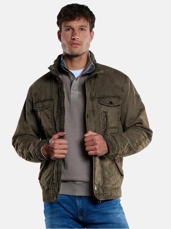 engbers Herren Baumwoll-Jacke regular Oliv 33559