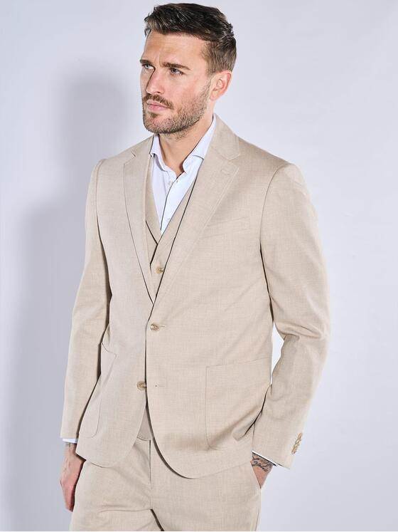emilio adani Herren Anzug-Sakko slim fit Beige 38460