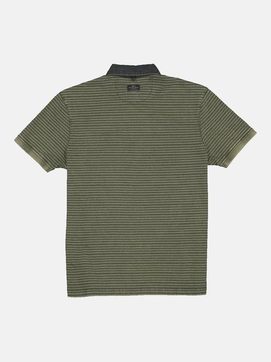 engbers Herren Polo-Shirt gestreift Grün 35052