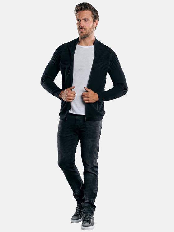 emilio adani Herren Sportiver Strickcardigan Schwarz 30420