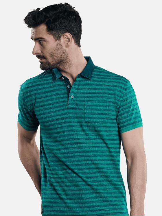 engbers Herren Poloshirt gestreift Türkis 31635