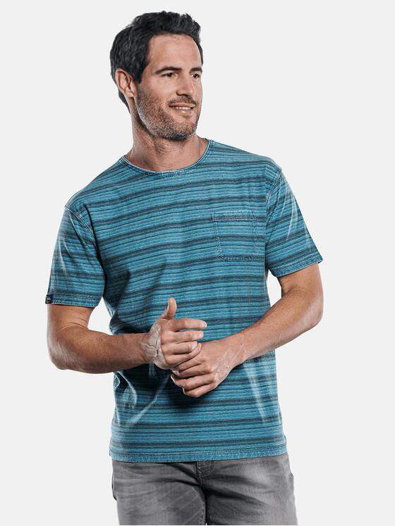 engbers Herren Im Stück gefärbtes Rundhals T-Shirt mit Brusttasche Brilliantblau 29792