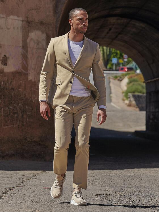 emilio adani Herren Anzug-Hose slim fit Beige 34594
