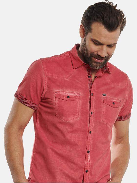 engbers Herren Kurzarm-Hemd gefärbt Feuerrot 32819