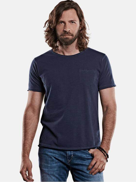 emilio adani Herren Rundhals T-Shirt Blau 27711