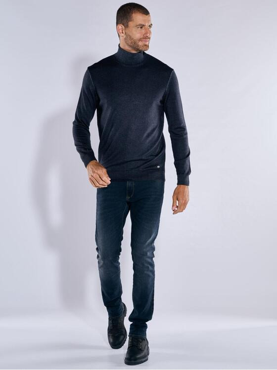 engbers Herren Pullover mit Rollkragen Blau 37798