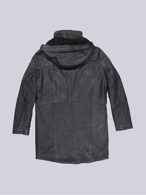 engbers Herren Lederjacke mit abnehmbarer Kapuze Grau 35442