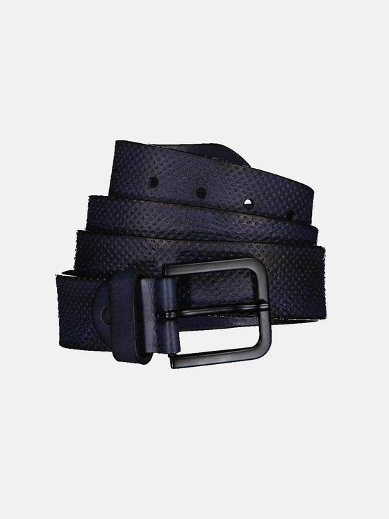 engbers Herren Ledergürtel mit geprägter Oberfläche Marineblau 32684