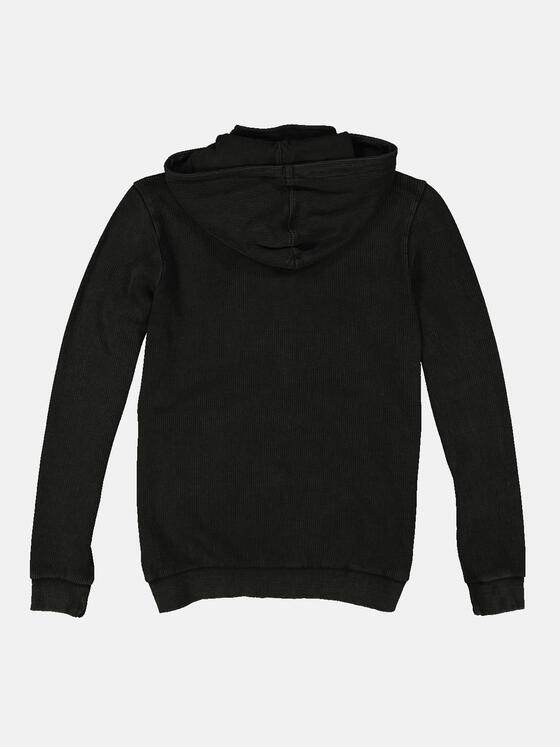 emilio adani Herren Sweatjacke mit abnehmbarer Kapuze Schwarz 34506