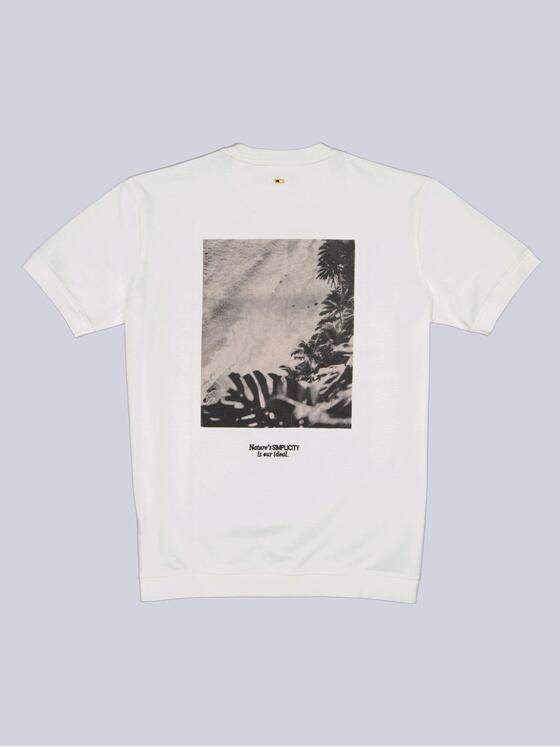 emilio adani Herren Rundhals T-Shirt Reinweiss 40762